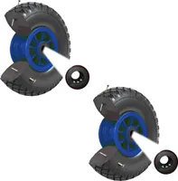 2x Sackkarrenrad Vollgummi 260 x 85 mm 3.00-4 75mm Nabenlänge PolyurethanErsatzrad Bollerwagenrad