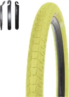 1 x Kenda K-907 Krackpot 20" BMX Fahrradreifen Fahrradmantel in Gelb 50-406 (20 x 1.95) inkl. 3 Reifenheber
