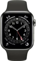 Apple Watch Series 6 44mm (A2376) Graphite Stainless Sport Band Black CEL Neu