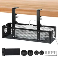 Unter Schreibtisch Kabelmanagement, Kabel Ablagerregal, Kabelkorb, Kabel Organizer, Kabelmanagement-Ablage für Büro, Schwarz