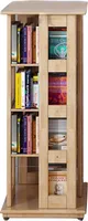360Home Bücherregal 360° drehbares Massivholz Mobiles Bücherregal 4 Ebenen 【BR400Y】
