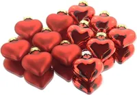 Weihnachtsanhänger Herz Christmas Red rot 4 cm aus Glas - 12er Set