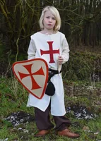 Kinder Wappenrock Alexander, Templer, natur/rot : 128 Größe: 128