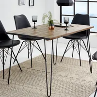 riess-ambiente Massivholz Esstisch SCORPION 120cm braun Akazie schwarze Metallbeine Hairpin Legs Retro Esszimmertisch Tisch