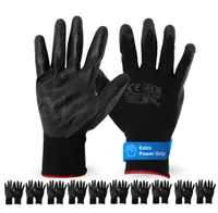 toolmate® 10 Paar Premium Arbeitshandschuhe Einheitsgröße 7-11 - Gartenhandschuhe - work gloves - EN388 grau
