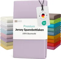 Mako Jersey Spannbettlaken 160x200 - 140x200 aus 100% Baumwolle Bettlaken Flieder