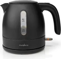 Nedis, Elektrischer Wasserkocher 1L 360° Strix 1200W, Schwarz