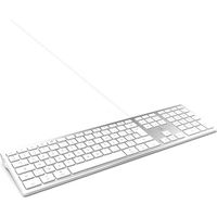 MOBILITY LAB ML304304 - Kabelgebundene Touch-Design-Tastatur mit 2 USB für Mac - AZERTY - Weiß und Silber