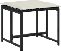vidaXL Záhradná stolička s vankúšom 4 ks Black Poly Rattan