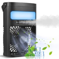 Chladicí ventilátor klimatizace, 700 ml mobilní klimatizace, se 7barevným LED světlem, 2/4hodinovým časovačem, 3 rychlostmi větru a 3 režimy zvlhčování vzduchu