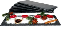 6x Schieferplatten 11x30cm Untersetzer Deko-Teller Servier-Platte Naturschiefer