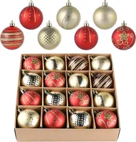 Valery Madelyn Weihnachtskugeln 16 Stück 6 cm Rot Gold Christbaumkugeln Set