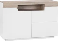 BELIANI Komoda biela svetlé drevo 75 x 110 x 40 cm úložný priestor 2 zásuvky skrinka polica moderný štýl obývačka spálňa