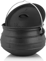 BBQ-Toro Potjie ca. 8 Liter, Südafrikanischer Kochtopf aus Gusseisen ohne Füße für offenes Feuer