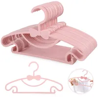 Kleiderbügel Kinder Baby Kunststoff Hangers Kinderkleiderbügel Babykleiderbügel Set, rutschfeste Kleiderbügel Hosensteg für Babys und Kleinkinder, 20 Stück, Rosa
