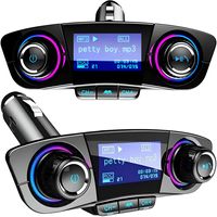 Bluetooth FM Transmitter für Auto USB Radio Adapter KFZ MP3 Freisprecheinrichtung mit QC 3.0 Dual Ladegerät Blau Leuchte Drahtloser Kfz-Empfänger Retoo
