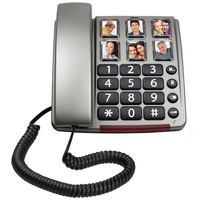 Profoon TX-560 - Bürotelefon mit großen Fototasten und Zahlen, schwarz
