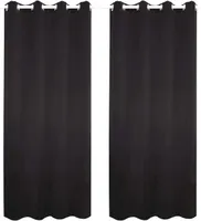 WOLTU 2er Set Gardinen, Blickdicht mit Ösen, Anthrazit, 135x225 cm