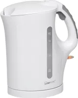 Clatronic Wasserkocher, Kettle, Wasserkocher 1,7 L mit automatischer u. manuellen Abschaltung, herausnehmbarer Kalkfilter, max. 2200Watt, Wasserkocher weiß, WK 3445