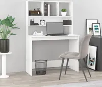 vidaXL Schreibtisch mit Regal Hochglanzweiß 102x45x148cm Holzwerkstoff