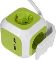 kostka z 4 gniazdami 2x gniazdo USB Gniazdo Schuko Uchwyt zabezpieczający przed dziećmi
