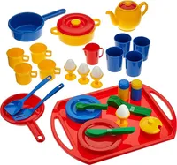 57-częściowy plastikowy zestaw naczyń na tacy