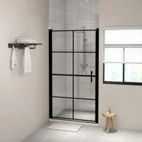 vidaXL Drzwi prysznicowe ze szkła hartowanego 100x178 cm czarne