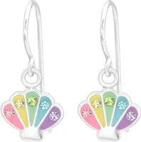 1 Paar 925 Sterling Silber Ohrhaken Ohrhänger Meeresmuschel mit Kristallen