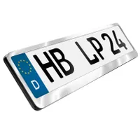 EU Chrom Kennzeichenhalter Schildhalter Nummernschildhalter von RICHTER /  HR