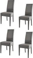 t m c s Tommychairs - 4er Set Moderne Stühle LUISA für Küche und Esszimmer, robuste Struktur aus lackiertem Buchenholz Farbe Dunkelgrau, gepolstert und mit dunkelgrauem Kunstleder bezogen