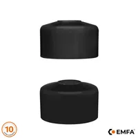 Pfostenkappe rund 51 mm Schwarz 100 Stück Zaunpfahlkappe Kunststoff Zaunpfoste