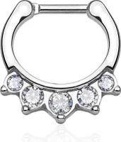 Nasenpiercing Septum Ring Nasenring Piercing Nase Zirkonia Chirurgenstahl Autiga silber-klar
