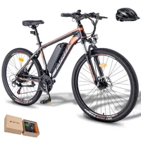 E-Bike Rostfreie Aluminiumlegierung Pannensichere Reifen 26 Zoll bis zu 80 - 100 km Mountainbike 21 Gang Wasserdicht IP54 Pedelec, Orange