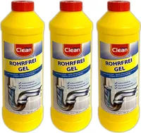3er Set Rohrreiniger Konzentrat 1 Liter Abflussreiniger Rohrreinigunsmittel Rohrreinigung Rohr Reiniger Abflussfrei