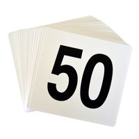 50x weiße Tischnummern - Hochzeitsplatzkartenzeichen Display Set, Acrylfeier Kernstück Dekoration - nach Argon -Tabellengeschirr