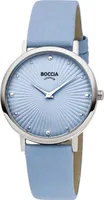 Boccia Damenarmbanduhr Trend 3365-01 Titan, Leder, blau, silberfarben