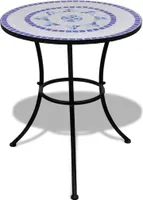 vidaXL 3dílná sada keramických dlaždic Bistro Set Modrá a bílá