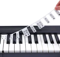INF Odnímatelné štítky na piano a klávesnici 88 kláves Bílý