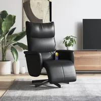 vidaXL Massagesessel mit Fußteil Schwarz Kunstleder