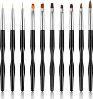 10 PCS Gelnagel Pinsel,gelnägel pinselset, Gel Pinsel,Nagel Pinsel Set für Nailart UV Gel Pinsel Nagelzubehör