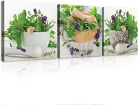 Leinwandbilder Küche Leinwandbild Leinwand Bilder SET 3-Teilig SET Esszimmer Modern Canvas Bilder Wandbilder Kunstdruck Wand Bild auf Leinwand
