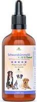 Schwarzkümmelöl für Hunde + 10 % Kokosöl 100 ml - Kaltgepresst und ungefiltert - Glasflasche mit Glaspipette