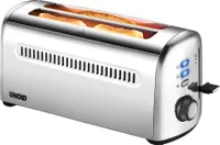 Unold 38366 Toaster 4er Retro - 1500 W, 4-Scheiben/Doppel-Langschlitz-Toaster, 4 Funktionen, Edelstahl, 7 Röstgrade, Krümelschublade, Brötchenaufsatz