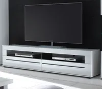 TV-Lowboard "Design-D" in Hochglanz weiß TV-Unterteil 180 x 47 cm