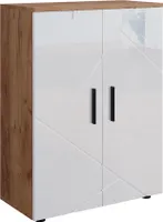 Vicco Midischrank Irma, 60 x 81 cm, Goldkraft Eiche/Weiß Hochglanz
