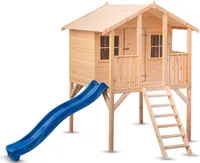 Wood&Play Borys Kinderspielhaus - Einfacher Zusammenbau - 180 x 295 cm + Rutsche