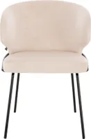 HOME DELUXE - Polsterstuhl AMARA- 1 Stück, Farbe: Samt Beige - weiche Polsterung, bis 120 kg belastbar I Küchenstuhl Speisestühle Esszimmerstühle