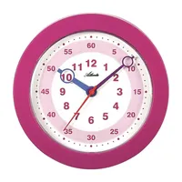 Atlanta 4481/17 Wanduhr für Kinder Kinderwanduhr Lernuhr pink leise ohne Ticken