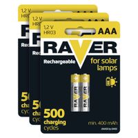 RAVER Nabíjacie batérie do solárnych lámp RAVER AAA, 6 ks, B7414A