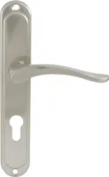 DOMINO Türgriff 72 Drückergarnitur PZ - Profilzylinder Set | Türklinke für Zimmertür, Bürotür, Kellertür & Innentür | L-Form | Türbeschläge aus Aluminiuml | Nickel Türdrückergarnitur| BALLEN M9